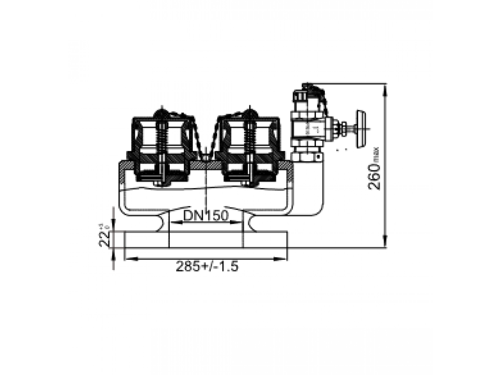 ช่องระบายอากาศปั๊มดับเพลิง 4 Ways breeching inlet F08